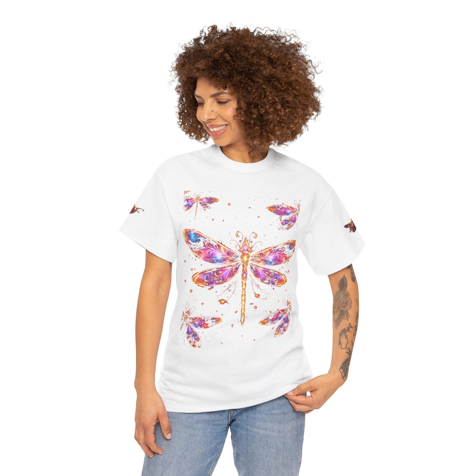 echoflame dragonfly watercolor tee — colorful boho nature t‑shirt echoflame dragonfly watercolor tee — colorful boho nature t‑shirt