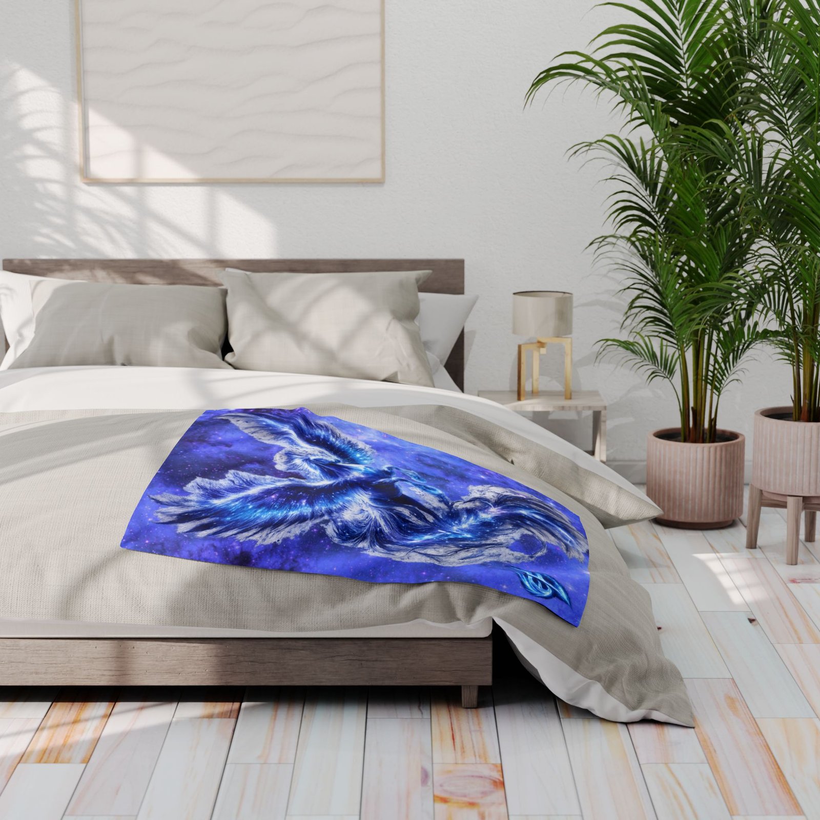 echoflame arctic pegasus fleece blanket — blue cosmic ice winged horse throw echoflame arctic pegasus fleece blanket — blue cosmic ice winged horse throw
