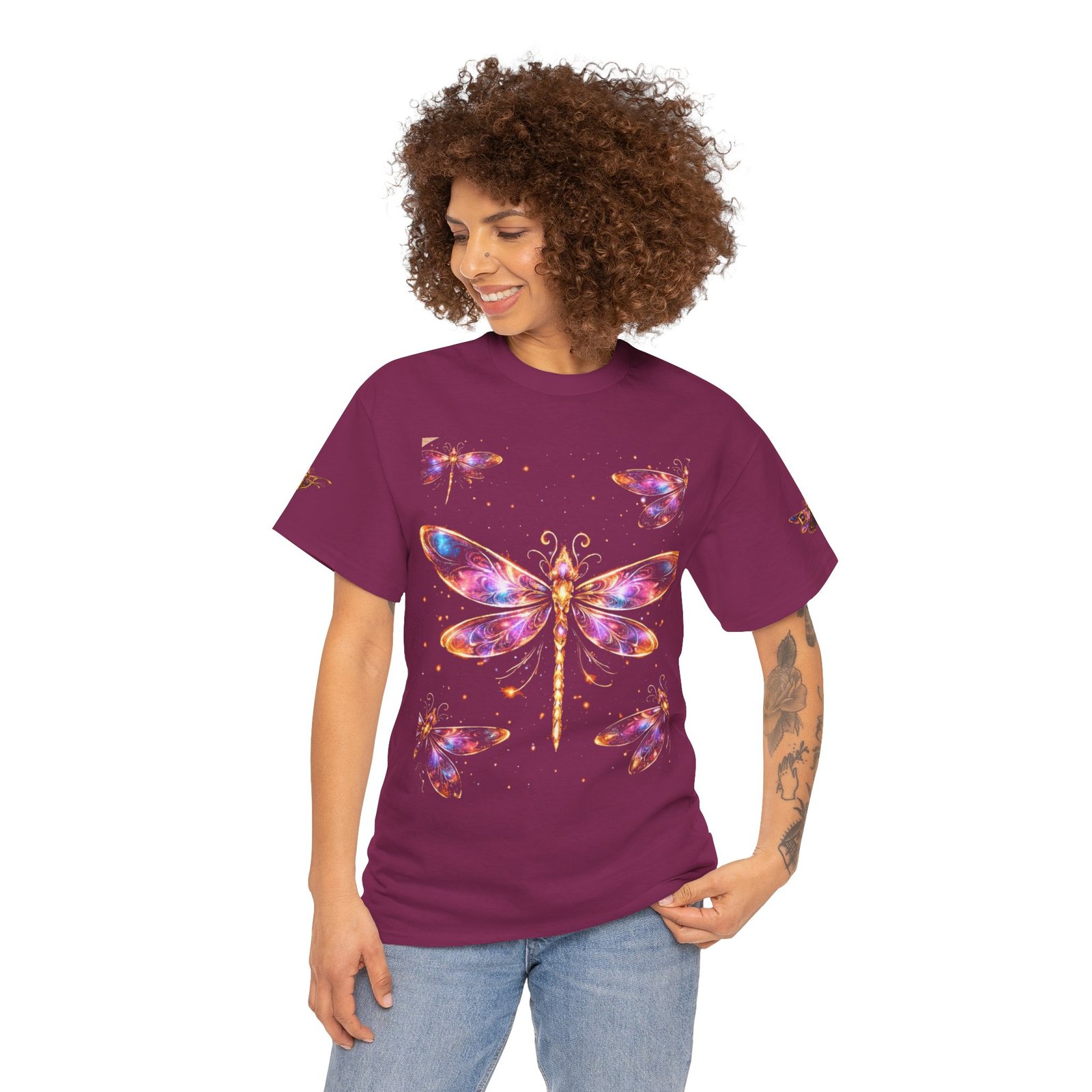 echoflame dragonfly watercolor tee — colorful boho nature t‑shirt echoflame dragonfly watercolor tee — colorful boho nature t‑shirt