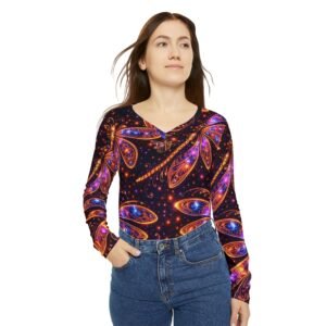 echoflame dragonfly galaxy v neck long sleeve