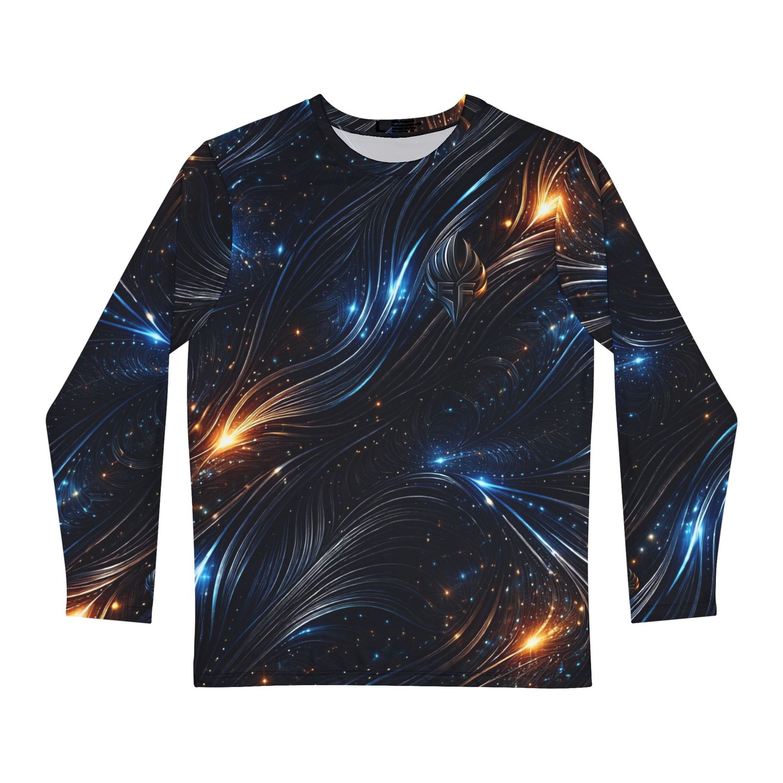 echoflame galactic flame long sleeve shirt — cosmic swirl all over print echoflame galactic flame long sleeve shirt — cosmic swirl all over print