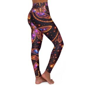 echoflame galaxy butterfly high waist yoga leggings — activewear