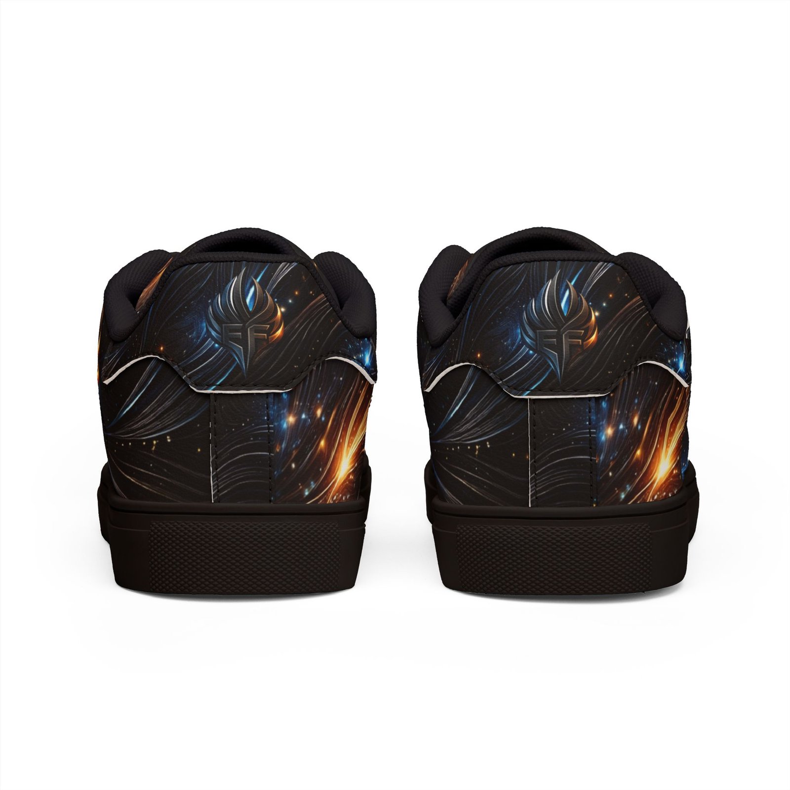 echoflame galaxy burst leather sneakers — men's low top cosmic design echoflame galaxy burst leather sneakers — men's low top cosmic design