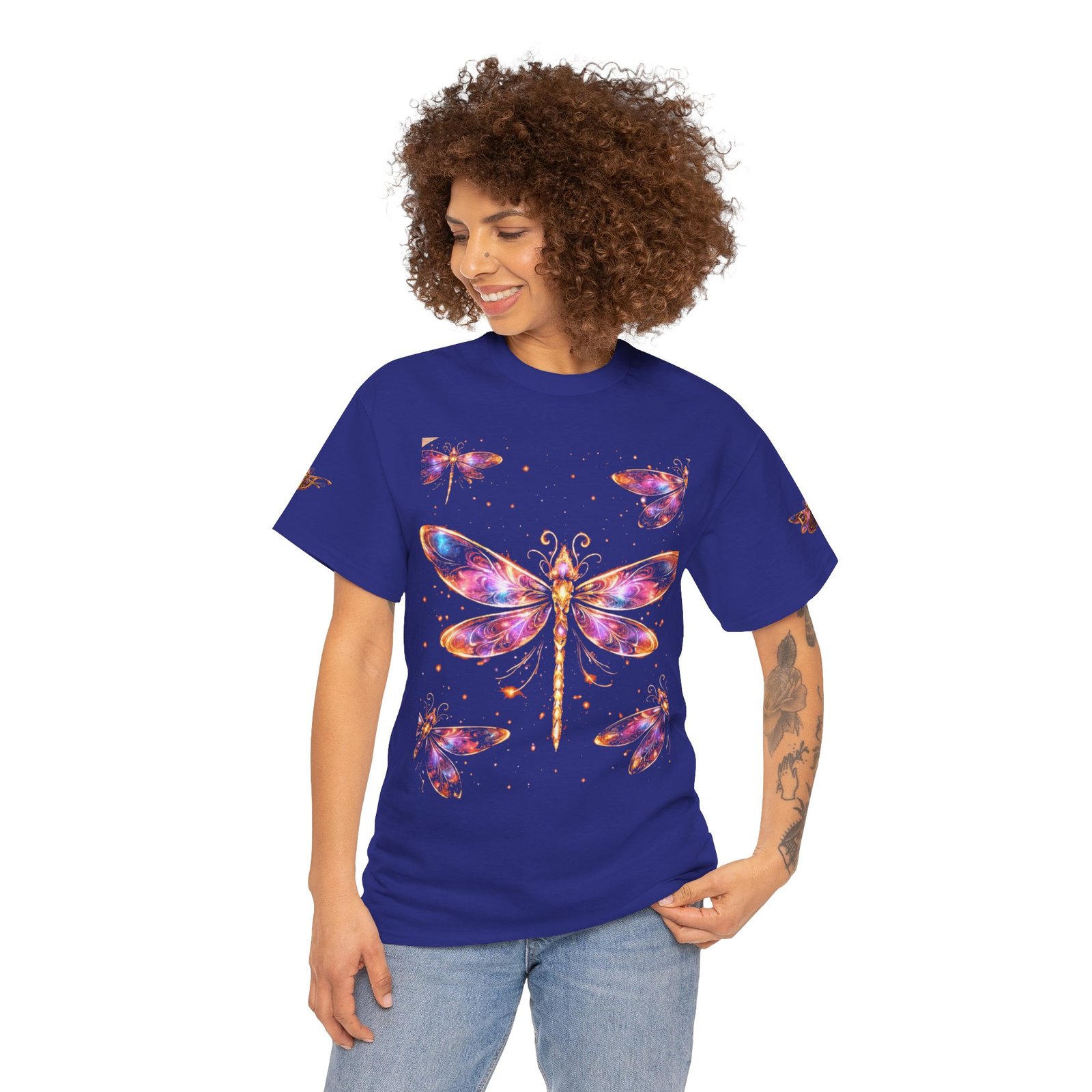 echoflame dragonfly watercolor tee — colorful boho nature t‑shirt echoflame dragonfly watercolor tee — colorful boho nature t‑shirt