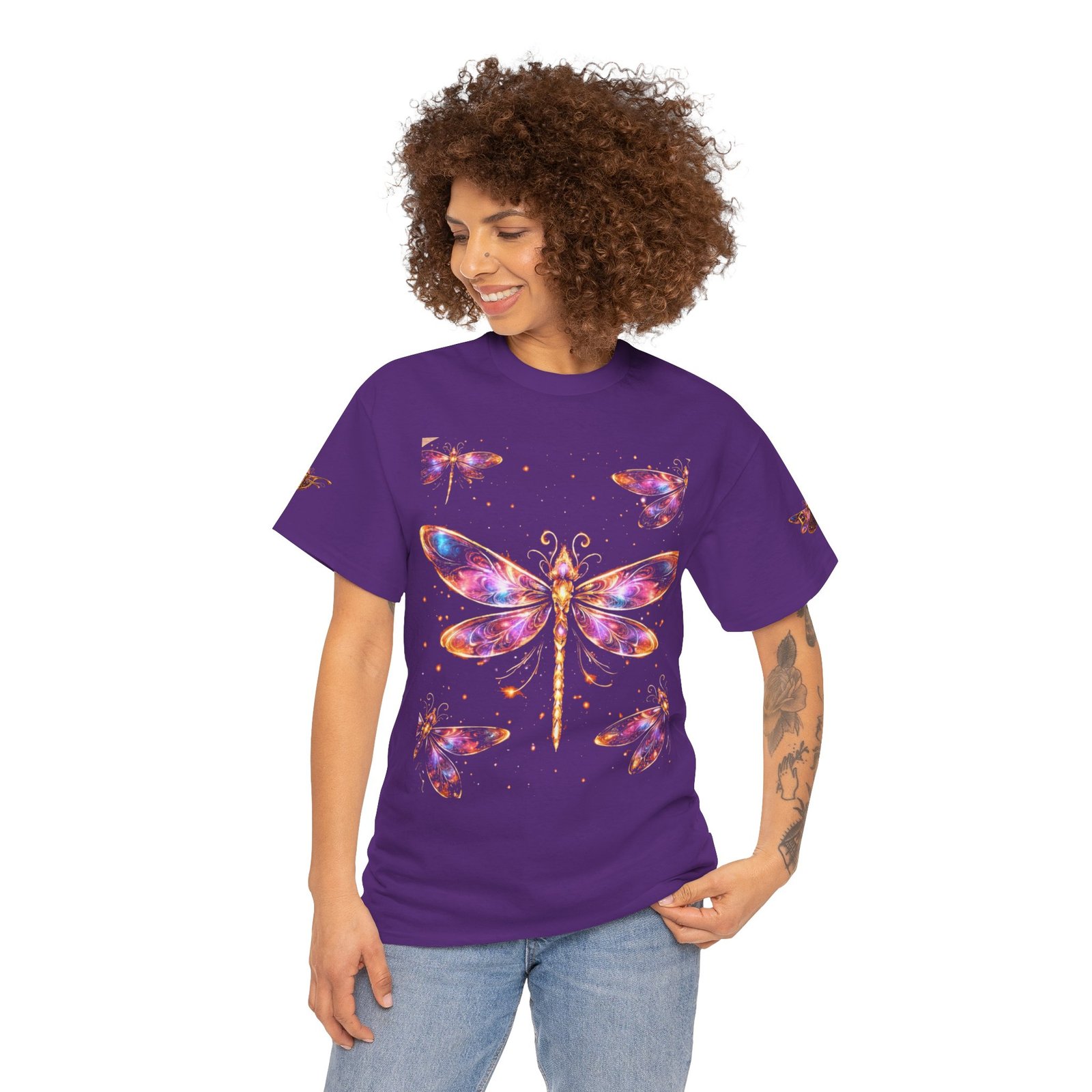 echoflame dragonfly watercolor tee — colorful boho nature t‑shirt echoflame dragonfly watercolor tee — colorful boho nature t‑shirt
