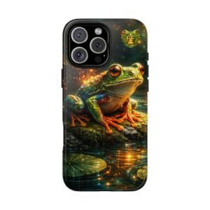echoflame frog magic tough phone case — glittering pond fantasy protective cover