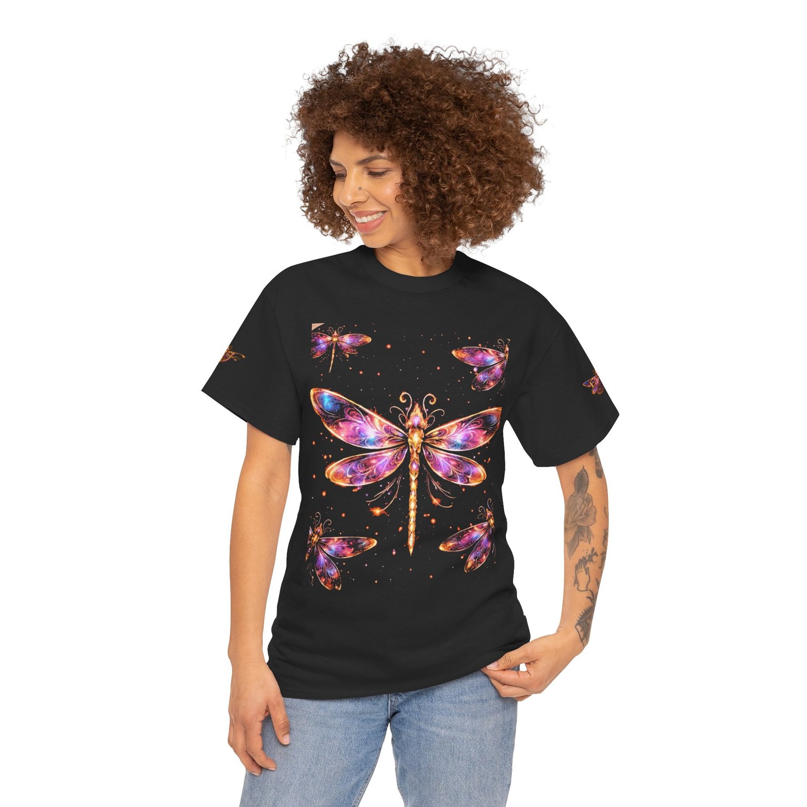echoflame dragonfly watercolor tee — colorful boho nature t‑shirt echoflame dragonfly watercolor tee — colorful boho nature t‑shirt