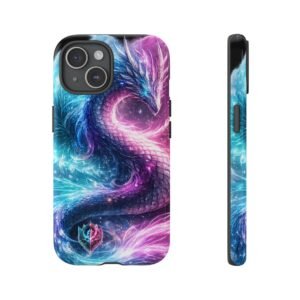 echoflame dragon galaxy phone case — vibrant purple blue mythical protective cover