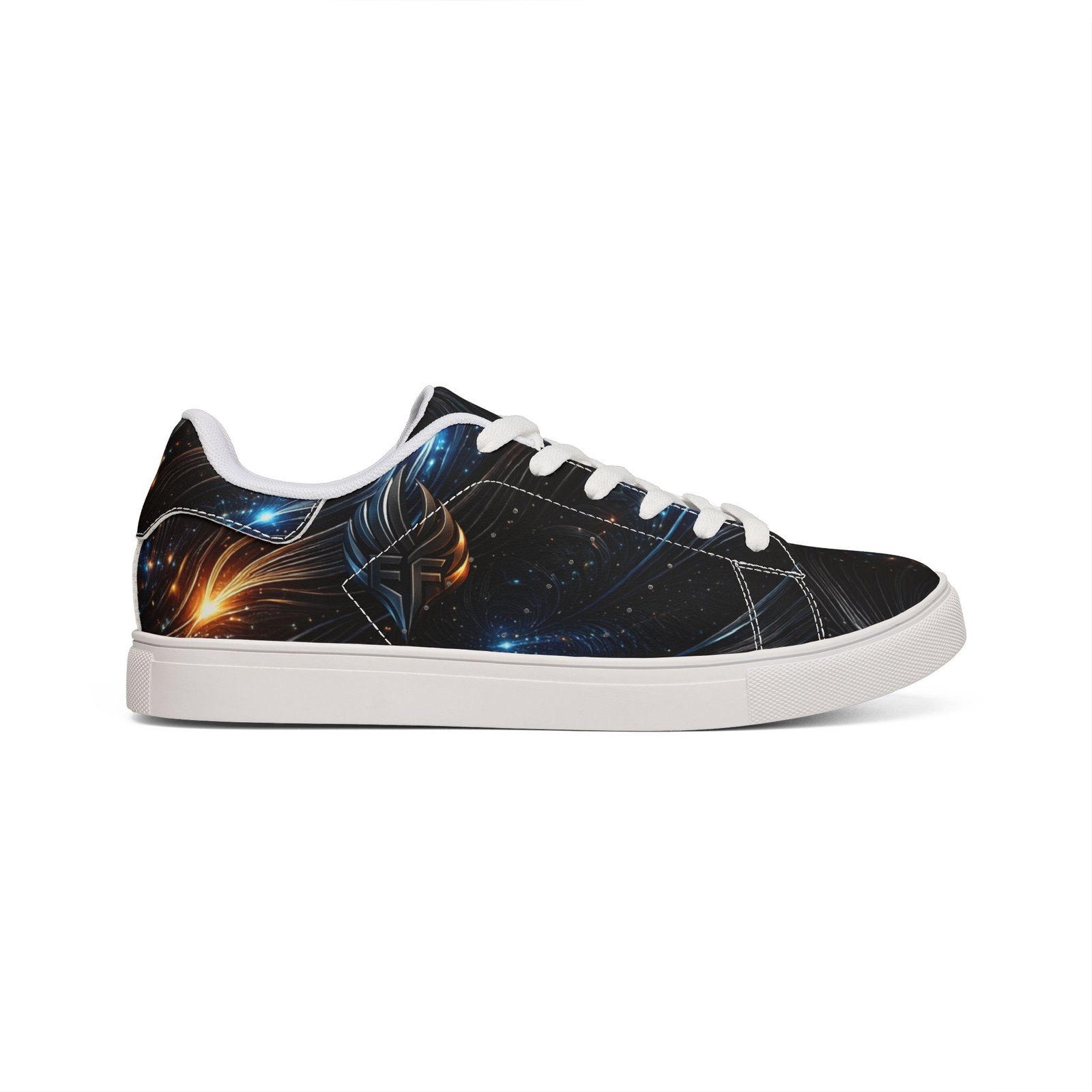 echoflame galaxy burst leather sneakers — men's low top cosmic design echoflame galaxy burst leather sneakers — men's low top cosmic design