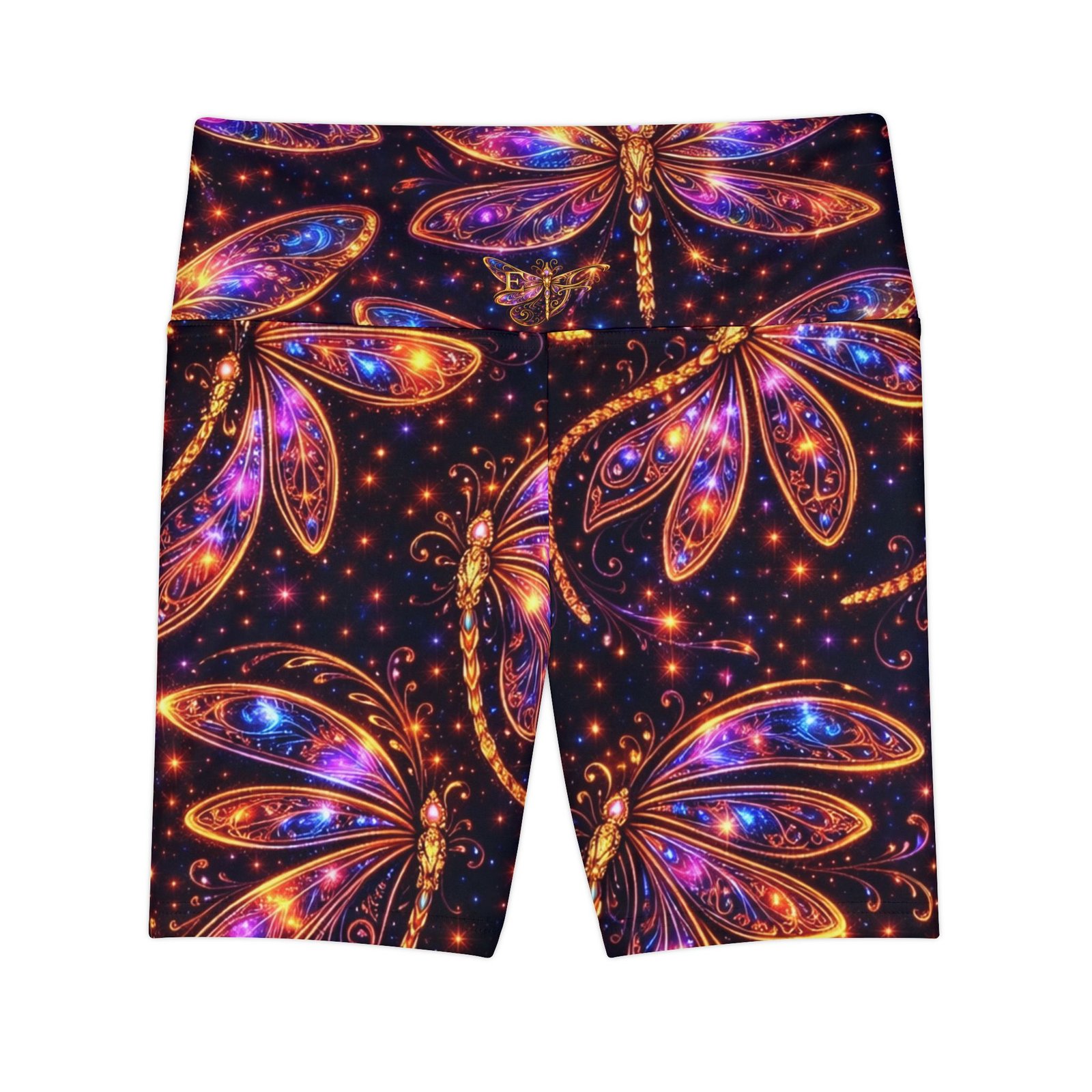 echoflame dragonfly print women's workout shorts — vibrant galaxy aop activewear echoflame dragonfly print women's workout shorts — vibrant galaxy aop activewear