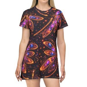echoflame dragonfly galaxy t shirt dress