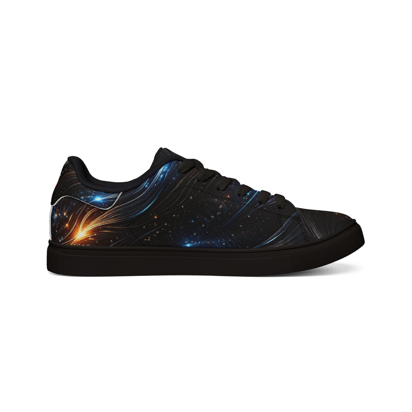 echoflame galaxy burst leather sneakers — men's low top cosmic design echoflame galaxy burst leather sneakers — men's low top cosmic design