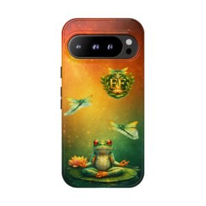 echoflame phone case whimsical frog & dragonflies protective tough case