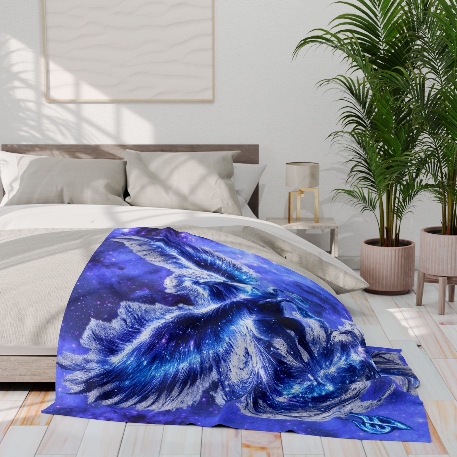 echoflame arctic pegasus fleece blanket — blue cosmic ice winged horse throw echoflame arctic pegasus fleece blanket — blue cosmic ice winged horse throw