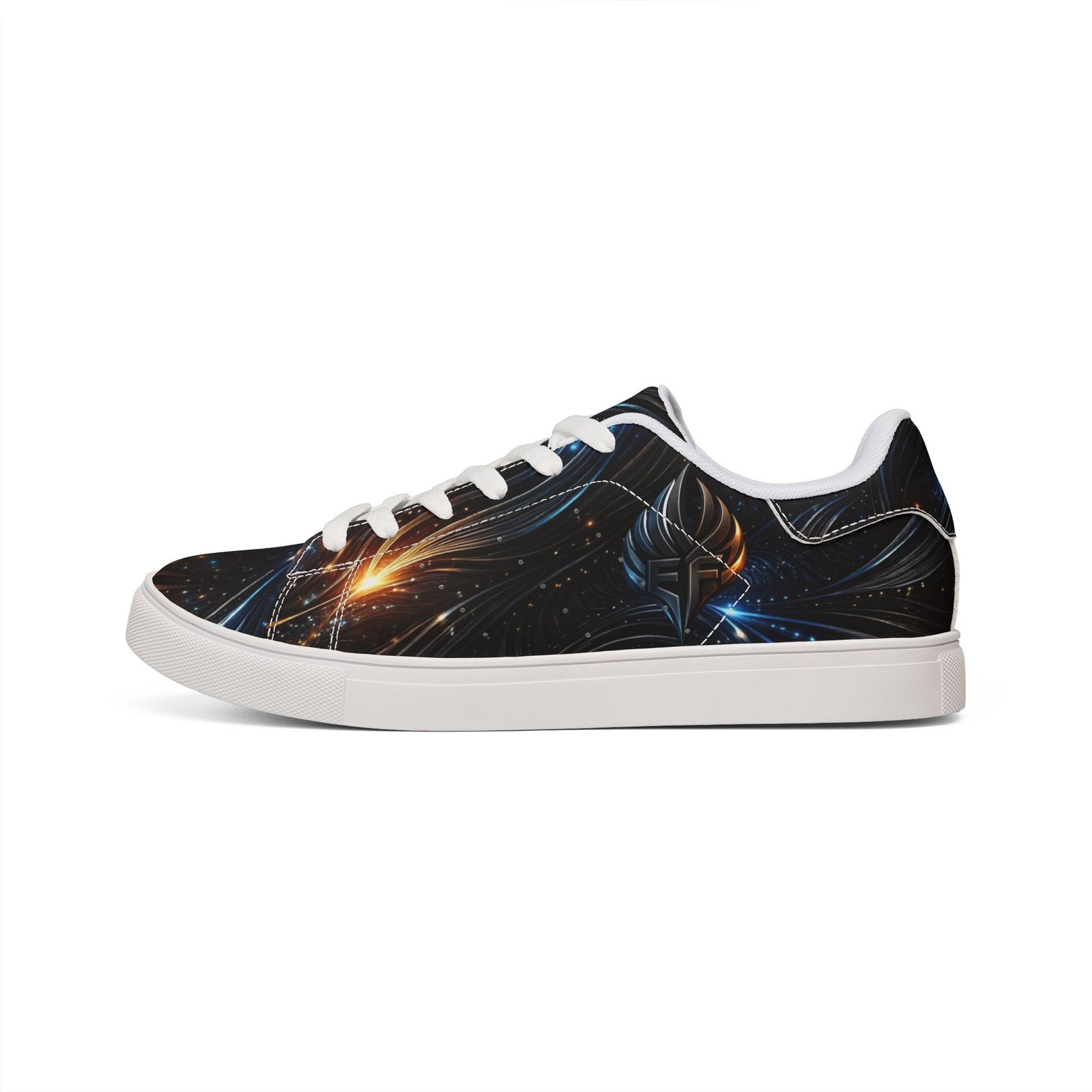 echoflame galaxy burst leather sneakers — men's low top cosmic design echoflame galaxy burst leather sneakers — men's low top cosmic design