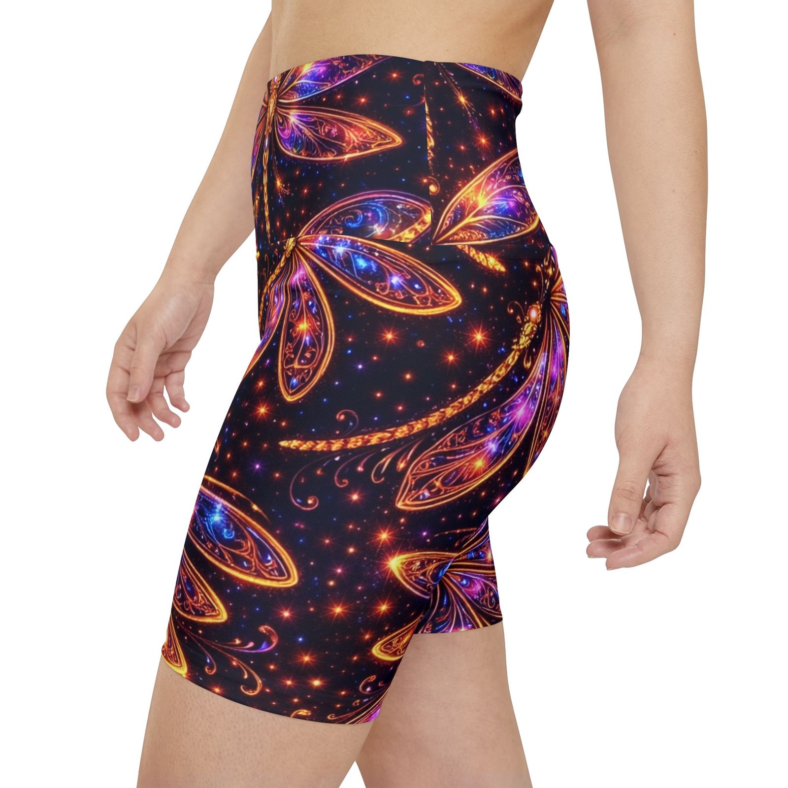 echoflame dragonfly print women's workout shorts — vibrant galaxy aop activewear echoflame dragonfly print women's workout shorts — vibrant galaxy aop activewear