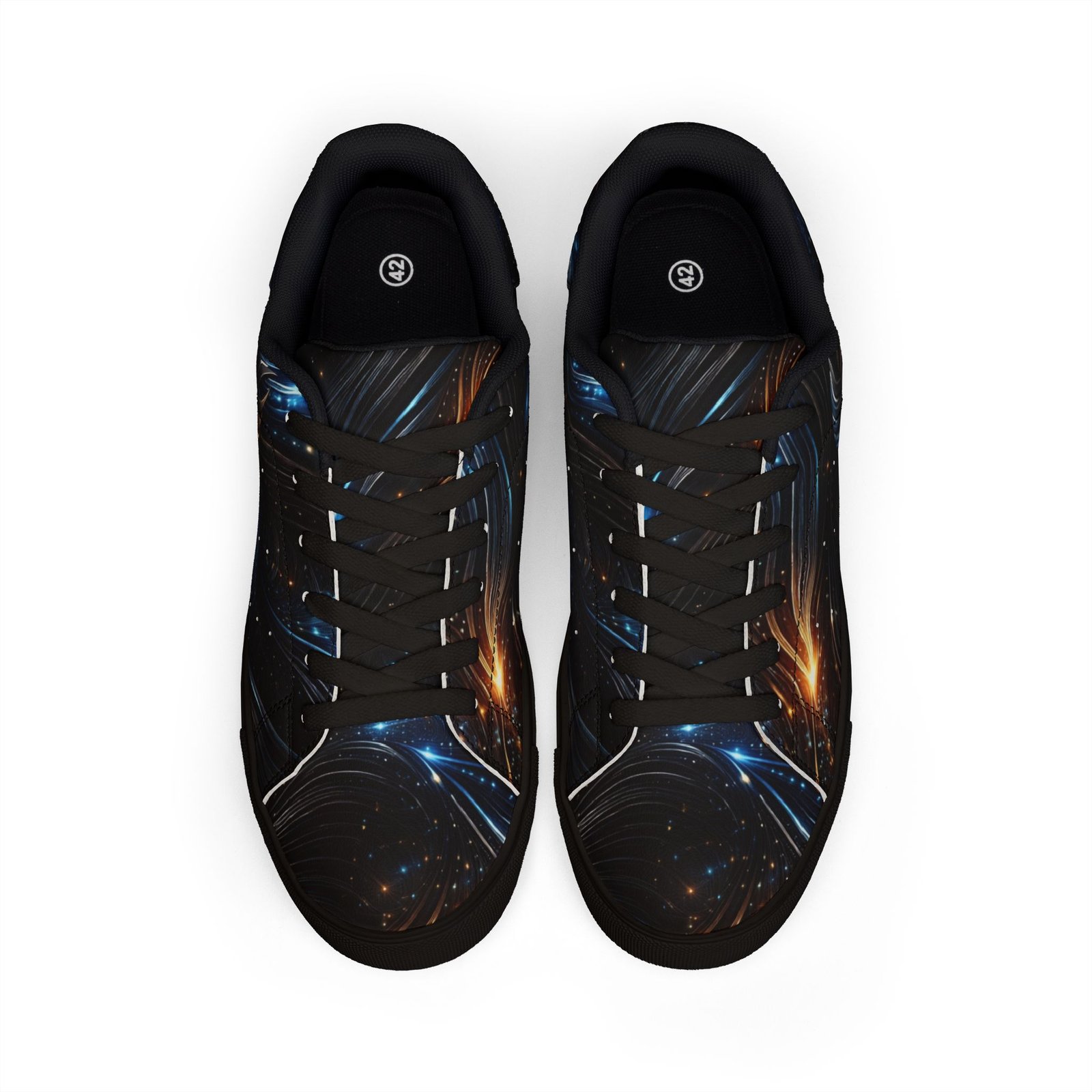 echoflame galaxy burst leather sneakers — men's low top cosmic design echoflame galaxy burst leather sneakers — men's low top cosmic design