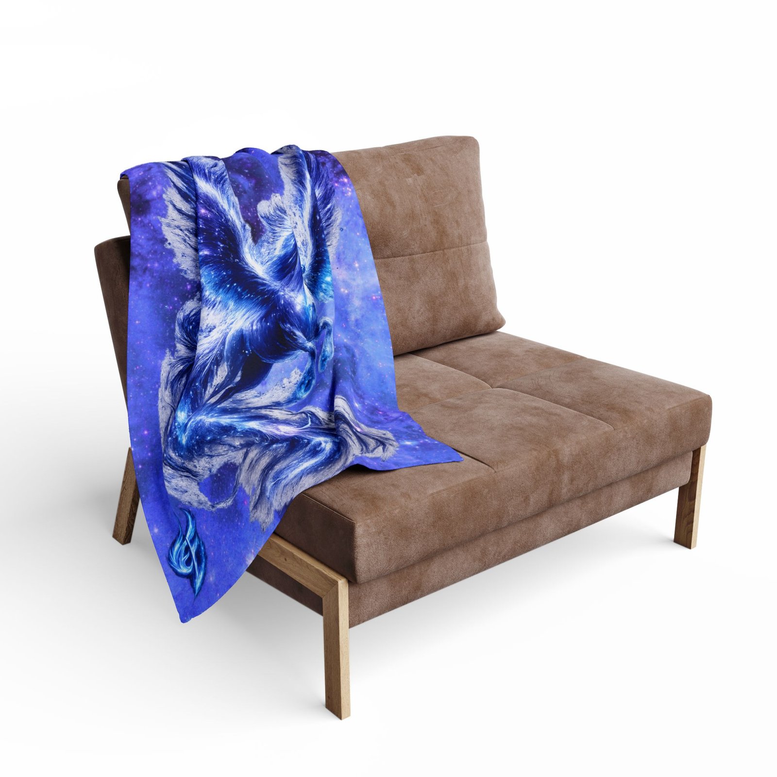 echoflame arctic pegasus fleece blanket — blue cosmic ice winged horse throw echoflame arctic pegasus fleece blanket — blue cosmic ice winged horse throw