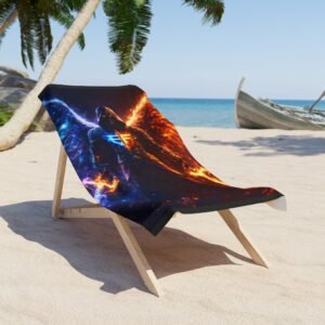 echoflame cosmic beach towel — fire & ice astral design