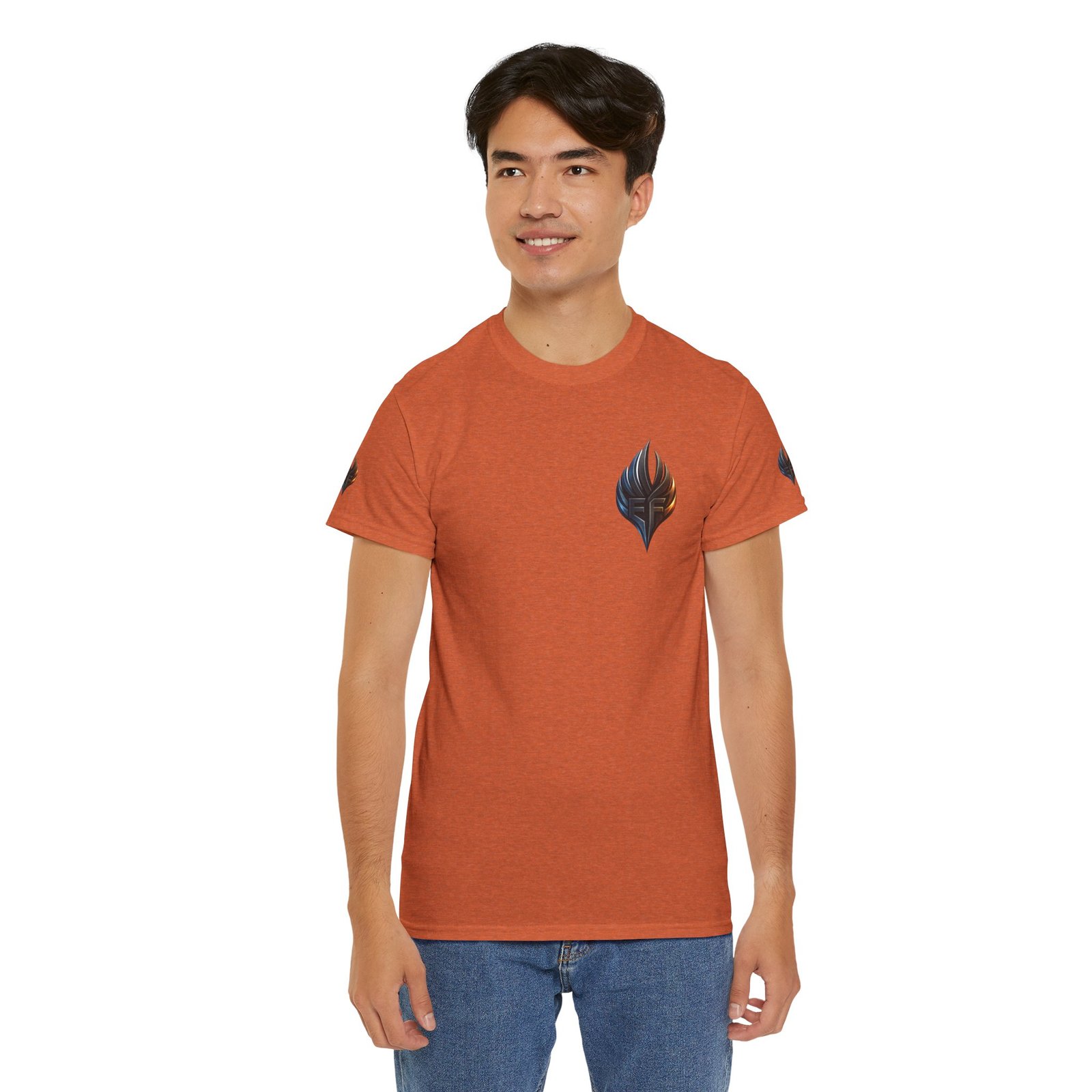 echoflame ember crest tee — minimal flame logo graphic t shirt echoflame ember crest tee — minimal flame logo graphic t shirt