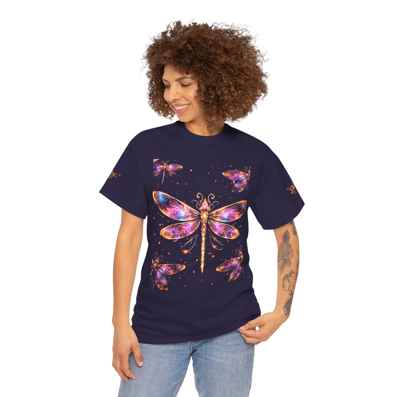 echoflame dragonfly watercolor tee — colorful boho nature t‑shirt echoflame dragonfly watercolor tee — colorful boho nature t‑shirt