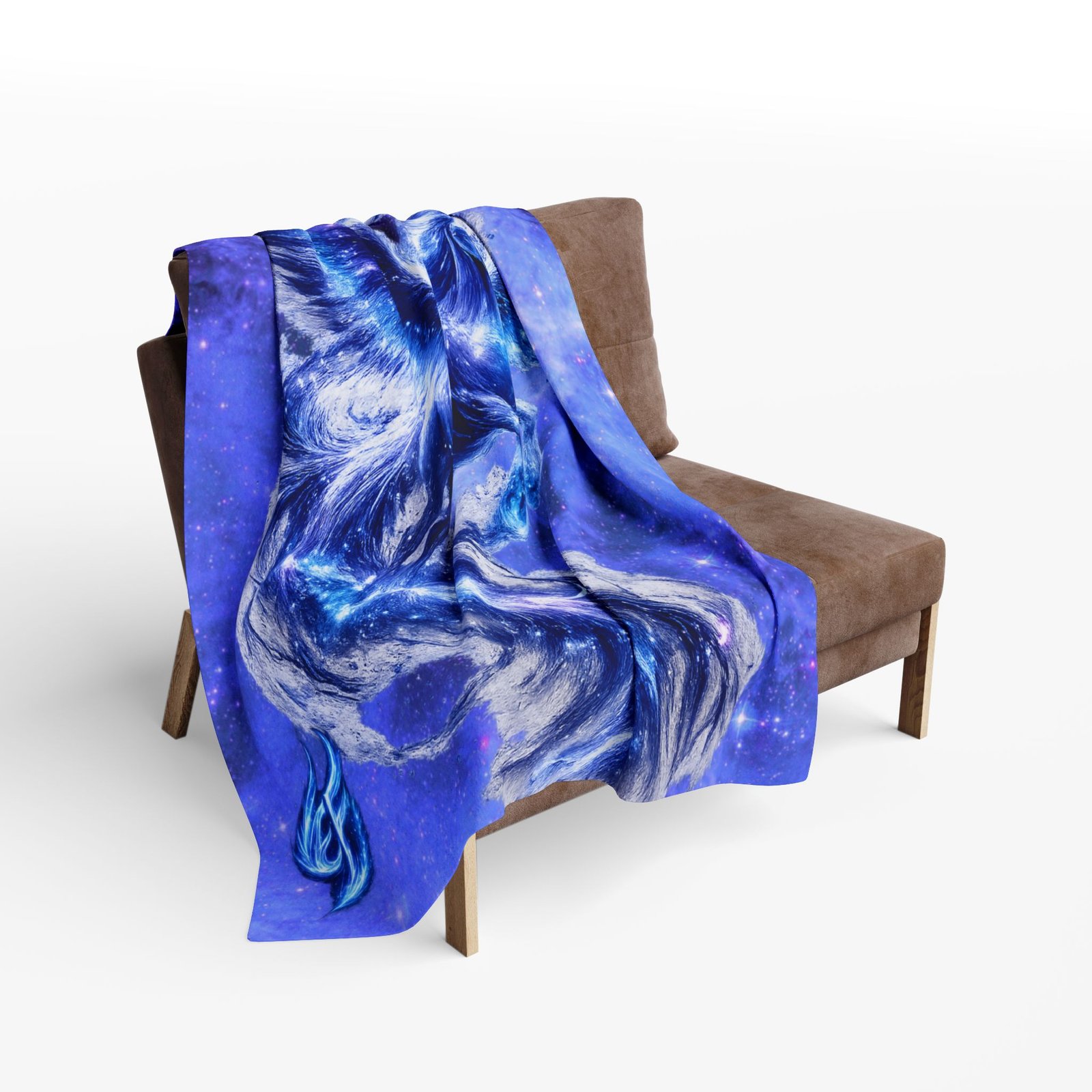 echoflame arctic pegasus fleece blanket — blue cosmic ice winged horse throw echoflame arctic pegasus fleece blanket — blue cosmic ice winged horse throw