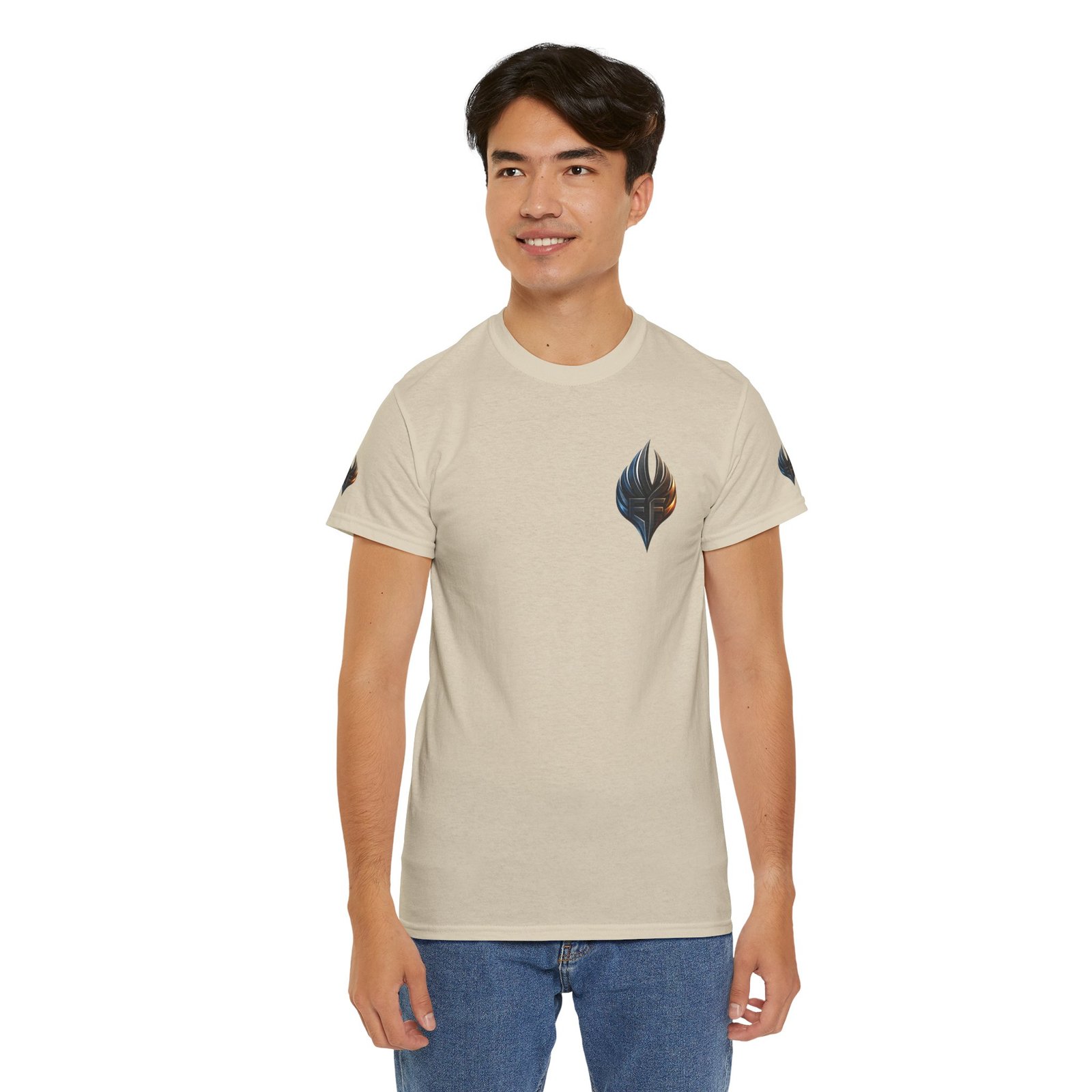echoflame ember crest tee — minimal flame logo graphic t shirt echoflame ember crest tee — minimal flame logo graphic t shirt