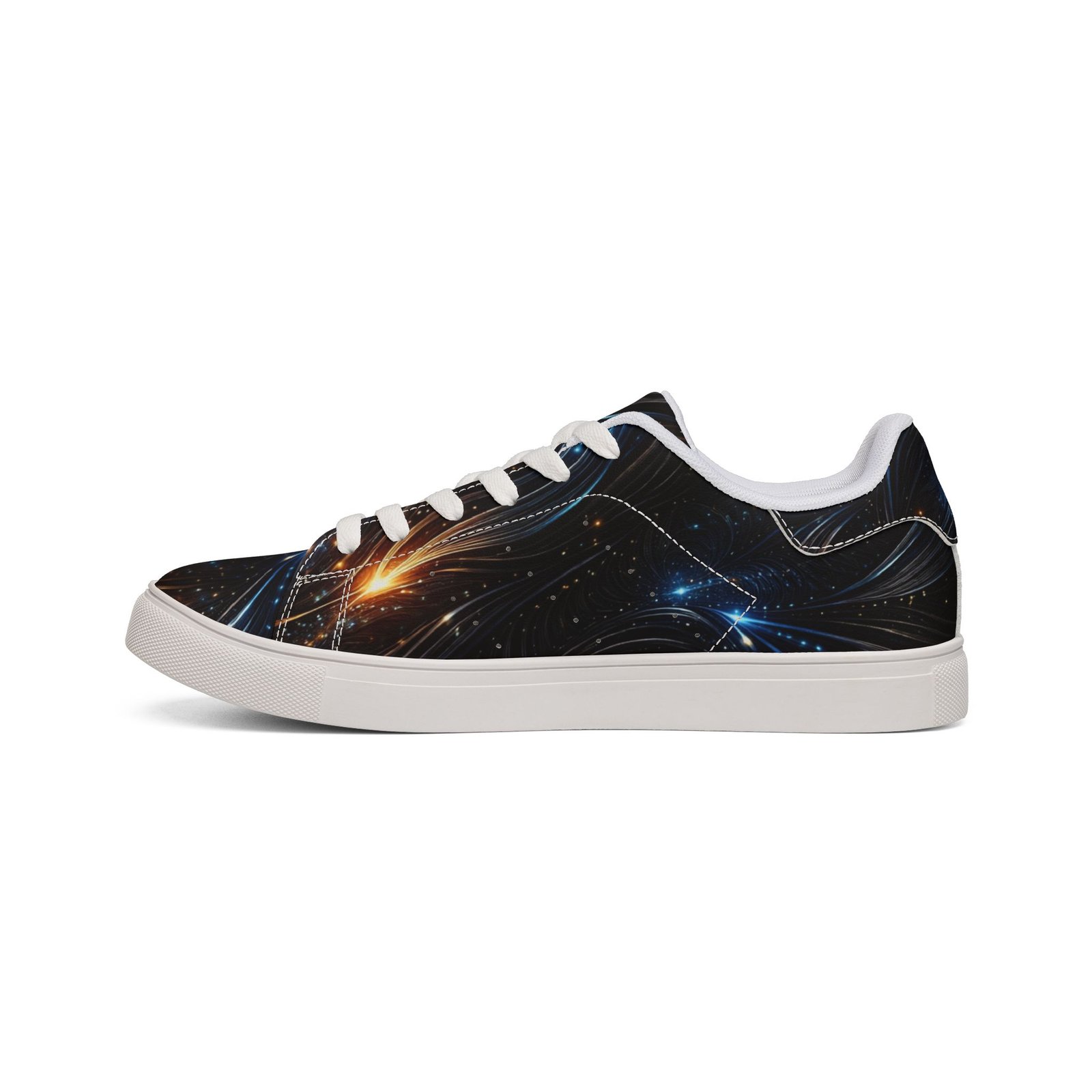 echoflame galaxy burst leather sneakers — men's low top cosmic design echoflame galaxy burst leather sneakers — men's low top cosmic design