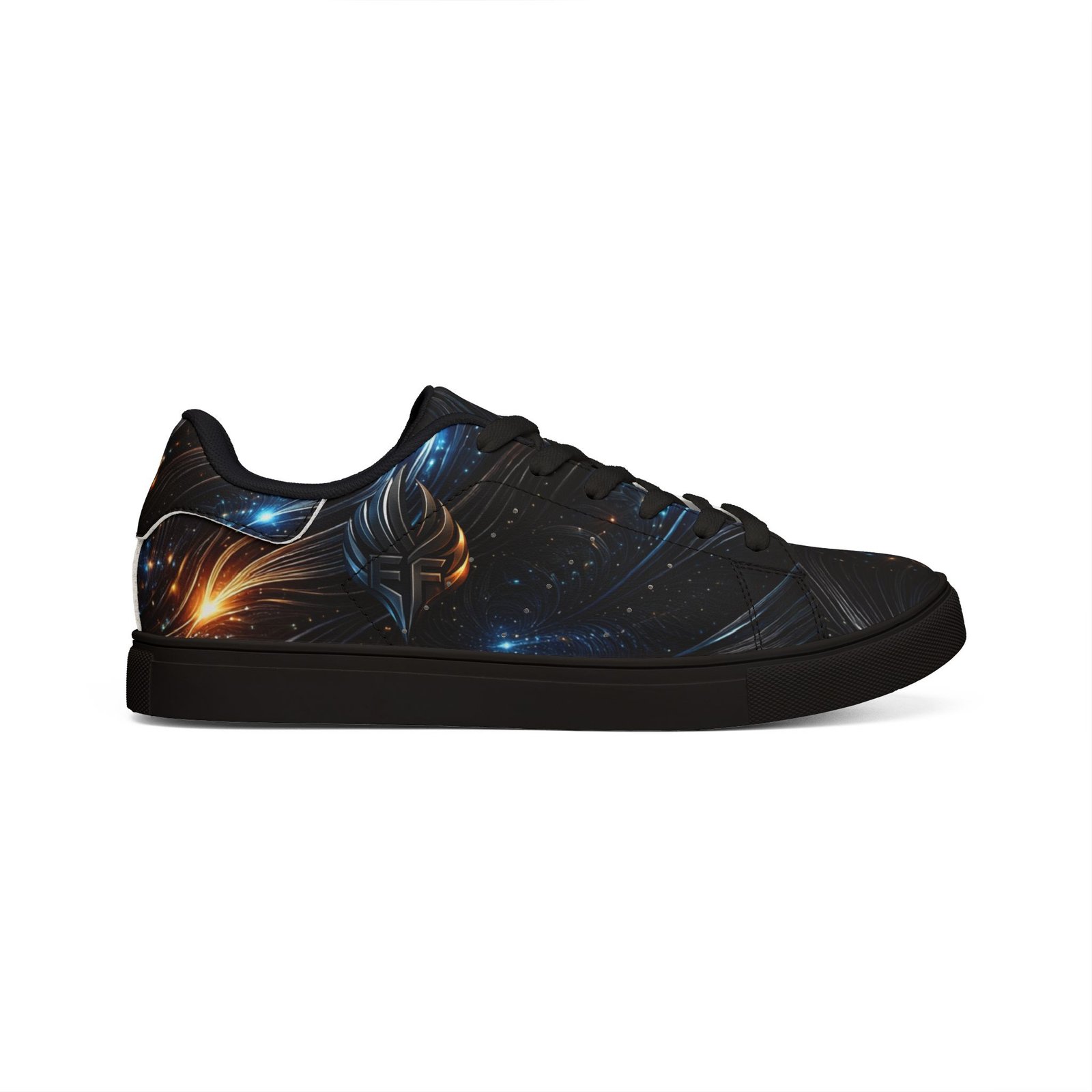 echoflame galaxy burst leather sneakers — men's low top cosmic design echoflame galaxy burst leather sneakers — men's low top cosmic design