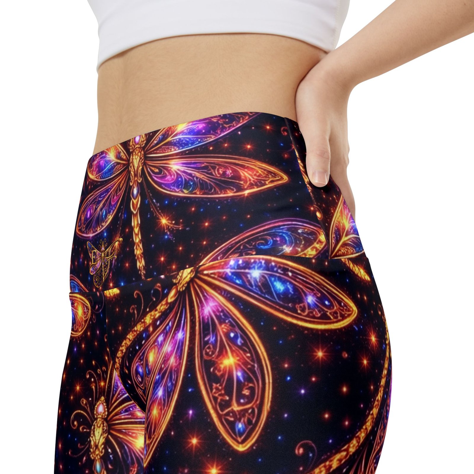 echoflame dragonfly print women's workout shorts — vibrant galaxy aop activewear echoflame dragonfly print women's workout shorts — vibrant galaxy aop activewear