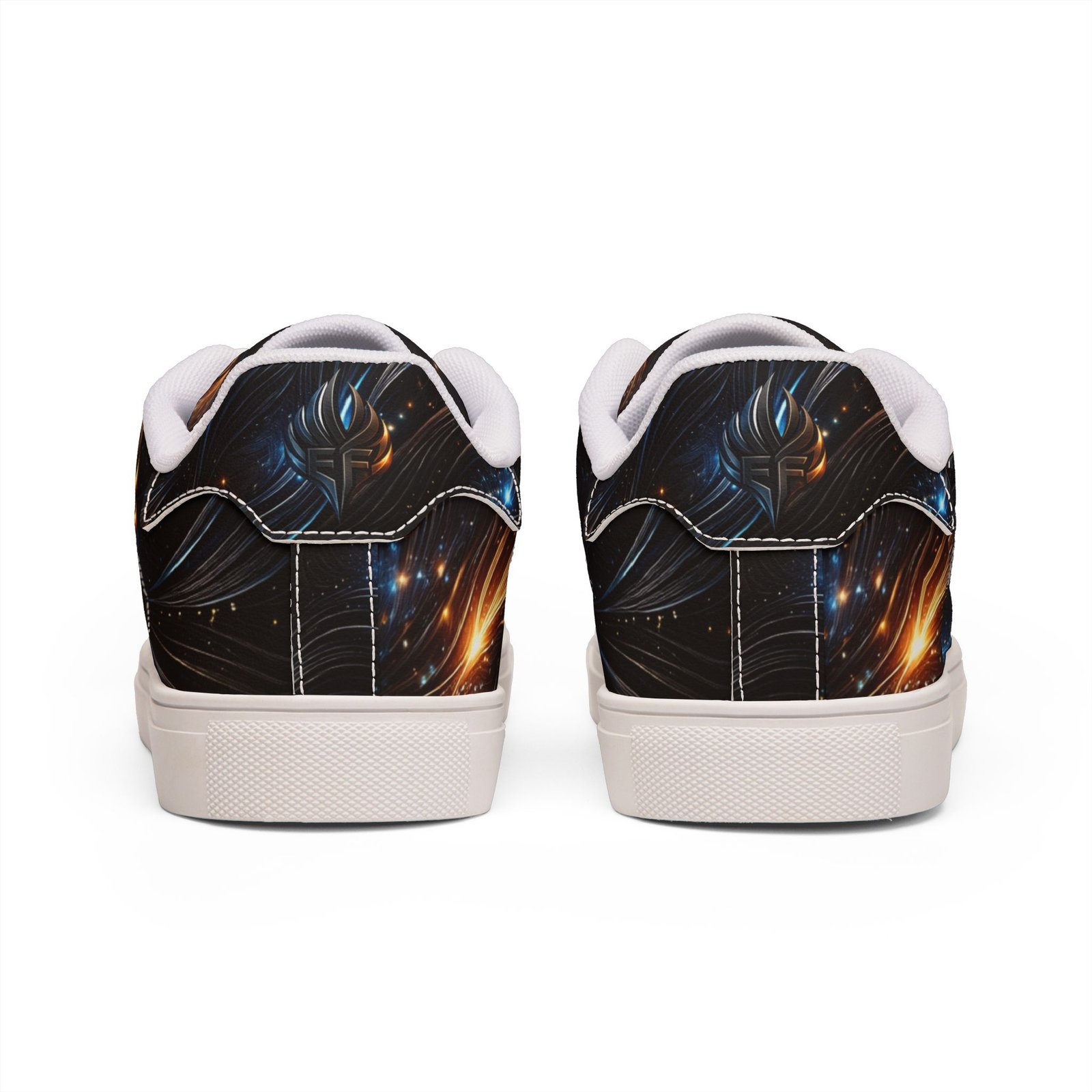 echoflame galaxy burst leather sneakers — men's low top cosmic design echoflame galaxy burst leather sneakers — men's low top cosmic design