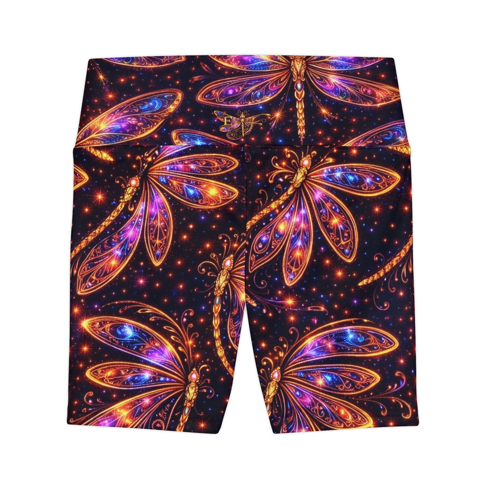 echoflame dragonfly print women's workout shorts — vibrant galaxy aop activewear echoflame dragonfly print women's workout shorts — vibrant galaxy aop activewear