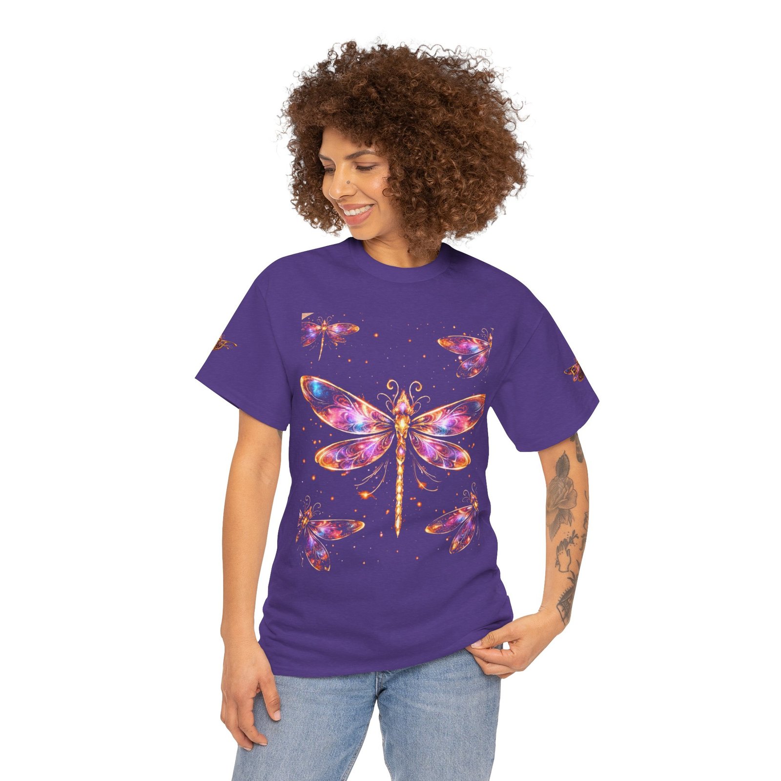 echoflame dragonfly watercolor tee — colorful boho nature t‑shirt echoflame dragonfly watercolor tee — colorful boho nature t‑shirt