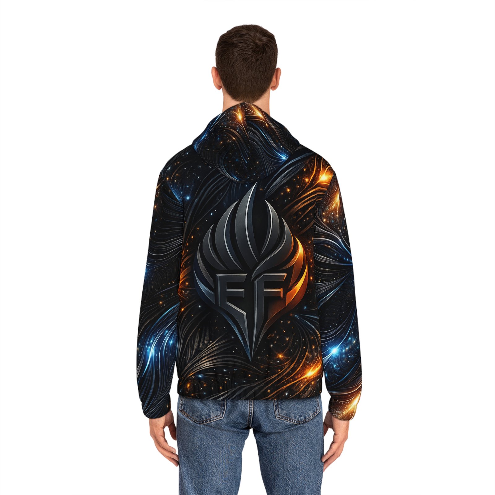 echoflame galaxy flame full zip hoodie — cosmic swirl all over print echoflame galaxy flame full zip hoodie — cosmic swirl all over print