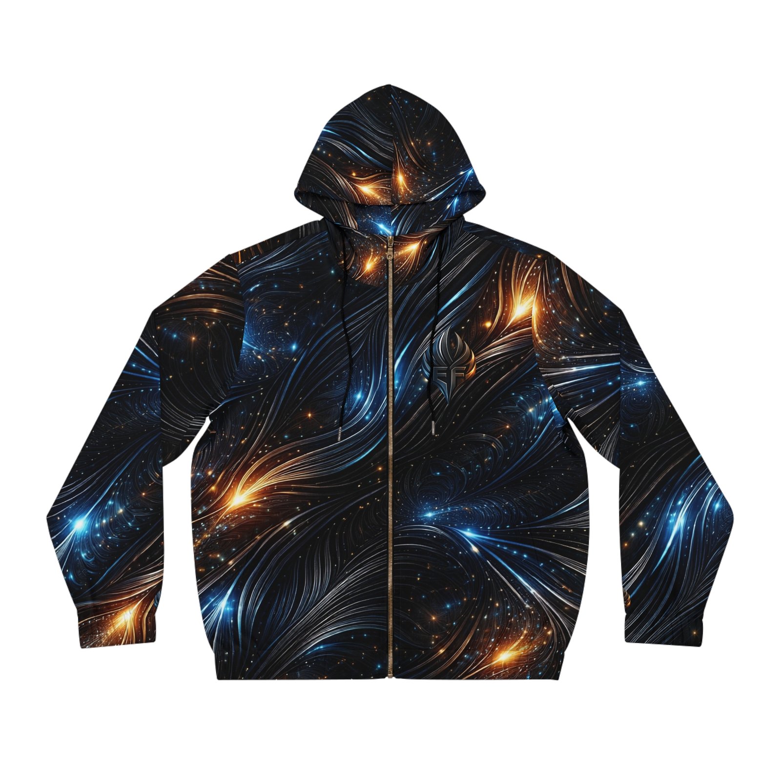 echoflame galaxy flame full zip hoodie — cosmic swirl all over print echoflame galaxy flame full zip hoodie — cosmic swirl all over print