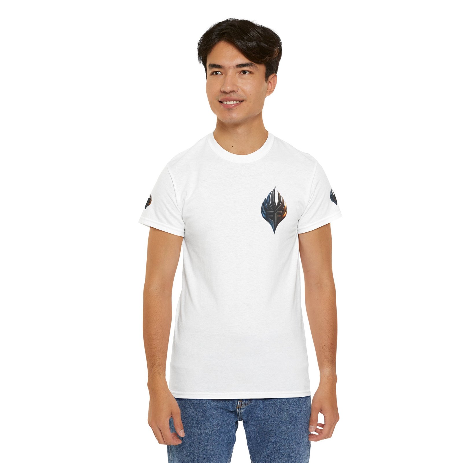 echoflame ember crest tee — minimal flame logo graphic t shirt echoflame ember crest tee — minimal flame logo graphic t shirt