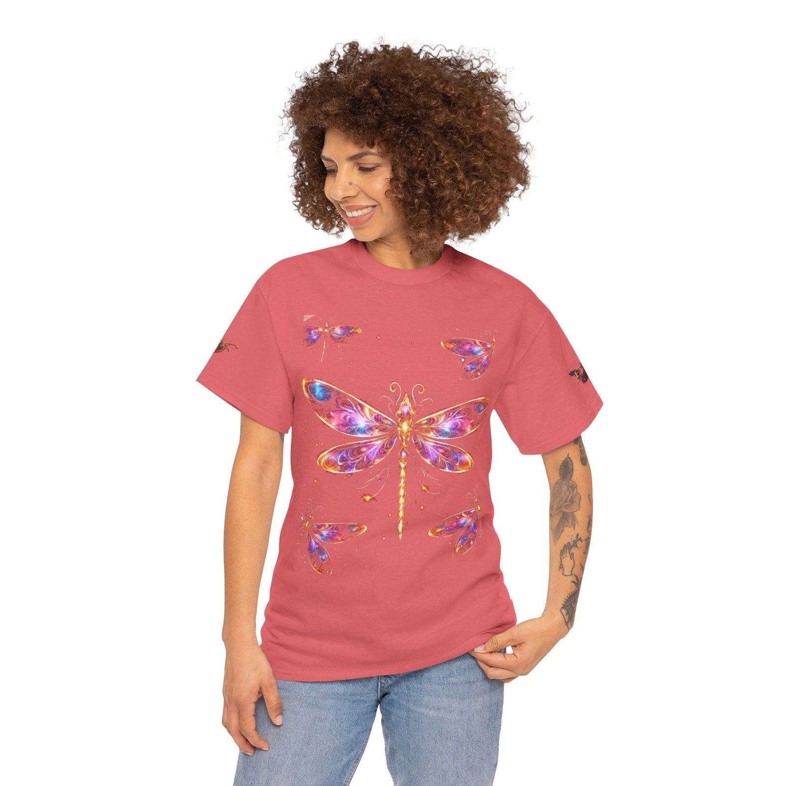 echoflame dragonfly watercolor tee — colorful boho nature t‑shirt echoflame dragonfly watercolor tee — colorful boho nature t‑shirt