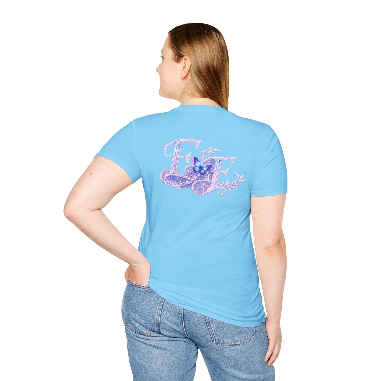 echoflame butterfly floral tee – lavender 'e&e' graphic t shirt echoflame butterfly floral tee – lavender 'e&e' graphic t shirt