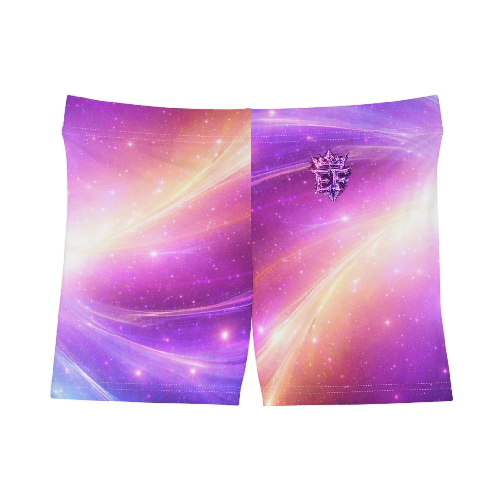 echoflame galaxy swirl women's athletic shorts — purple pink nebula all over print echoflame galaxy swirl women's athletic shorts — purple pink nebula all over print