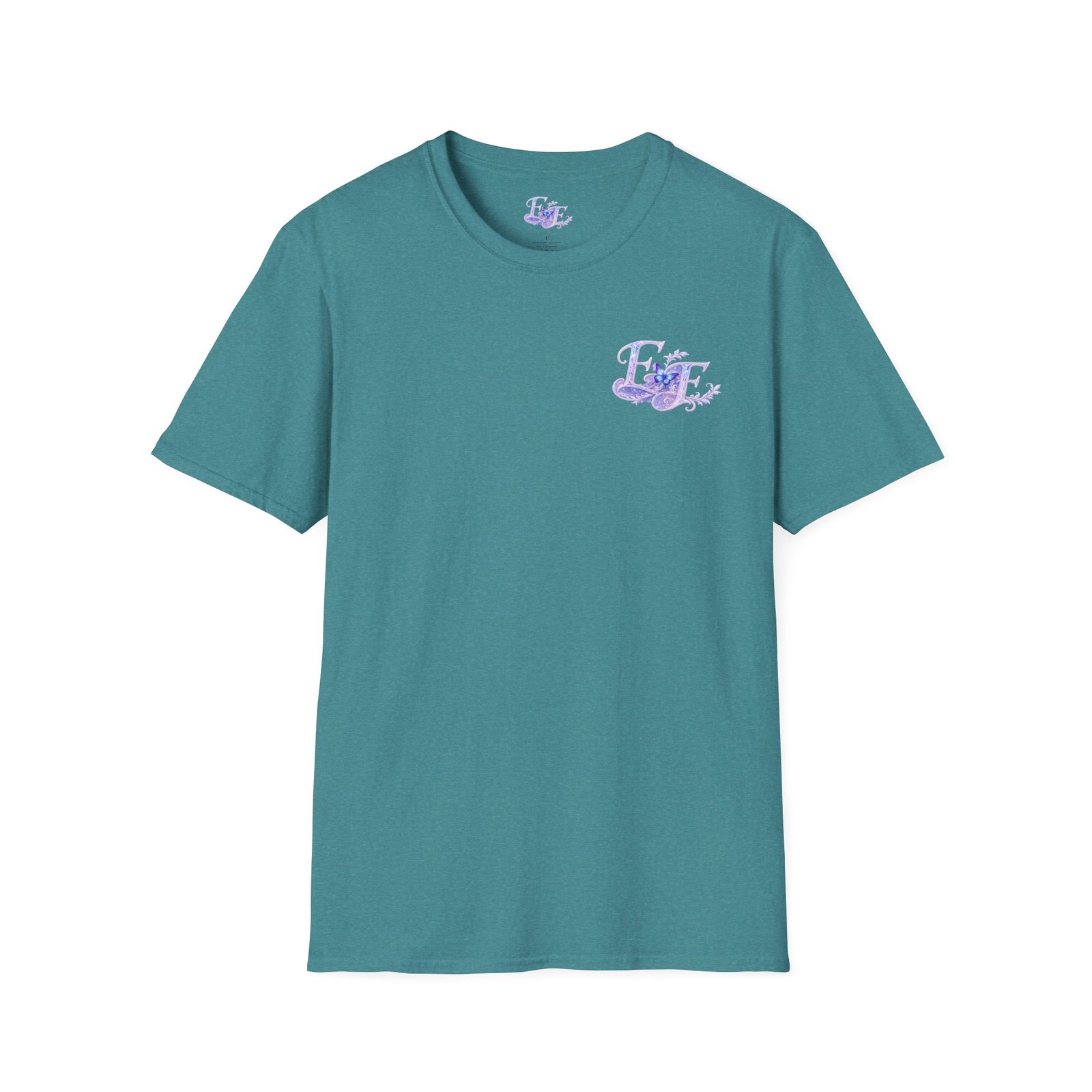 echoflame butterfly floral tee – lavender 'e&e' graphic t shirt echoflame butterfly floral tee – lavender 'e&e' graphic t shirt