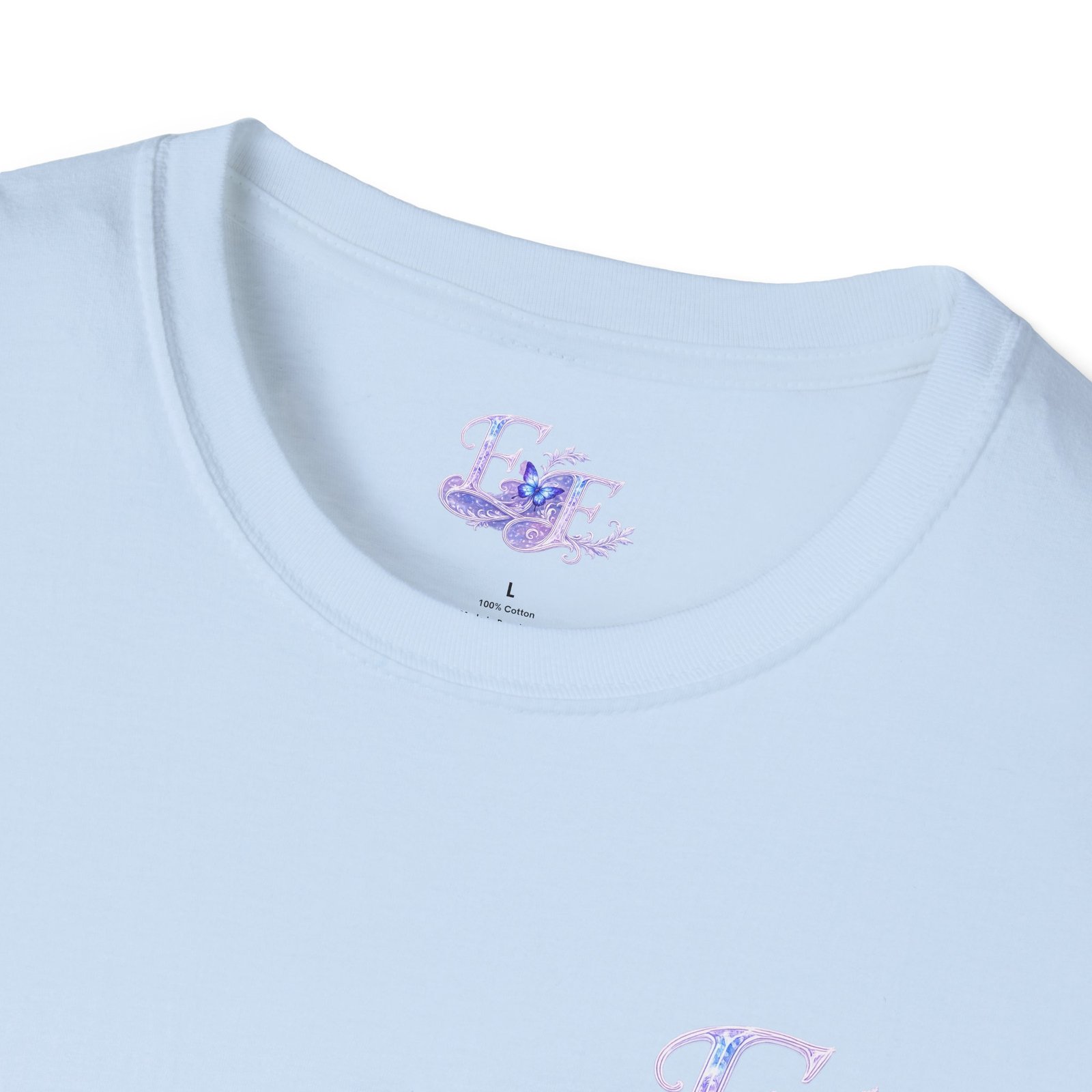 echoflame butterfly floral tee – lavender 'e&e' graphic t shirt echoflame butterfly floral tee – lavender 'e&e' graphic t shirt