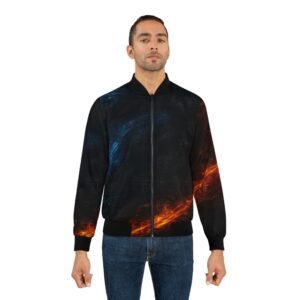echoflame fire and ice abstract bomber jacket