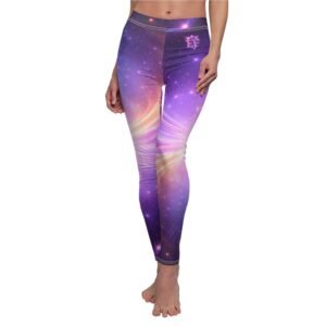 echoflame galaxy swirl leggings — women's purple cosmic print activewear