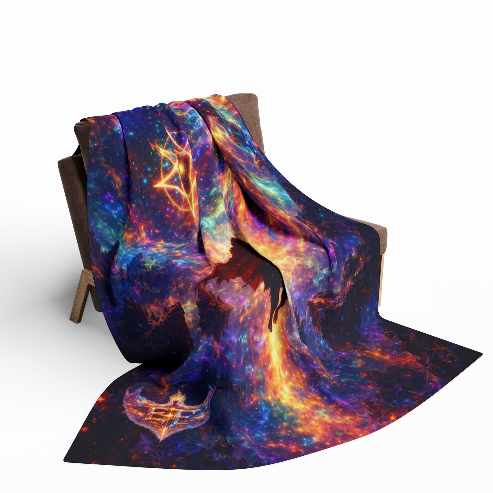 echoflame cosmic journey fleece blanket — mystical galaxy hero design echoflame cosmic journey fleece blanket — mystical galaxy hero design