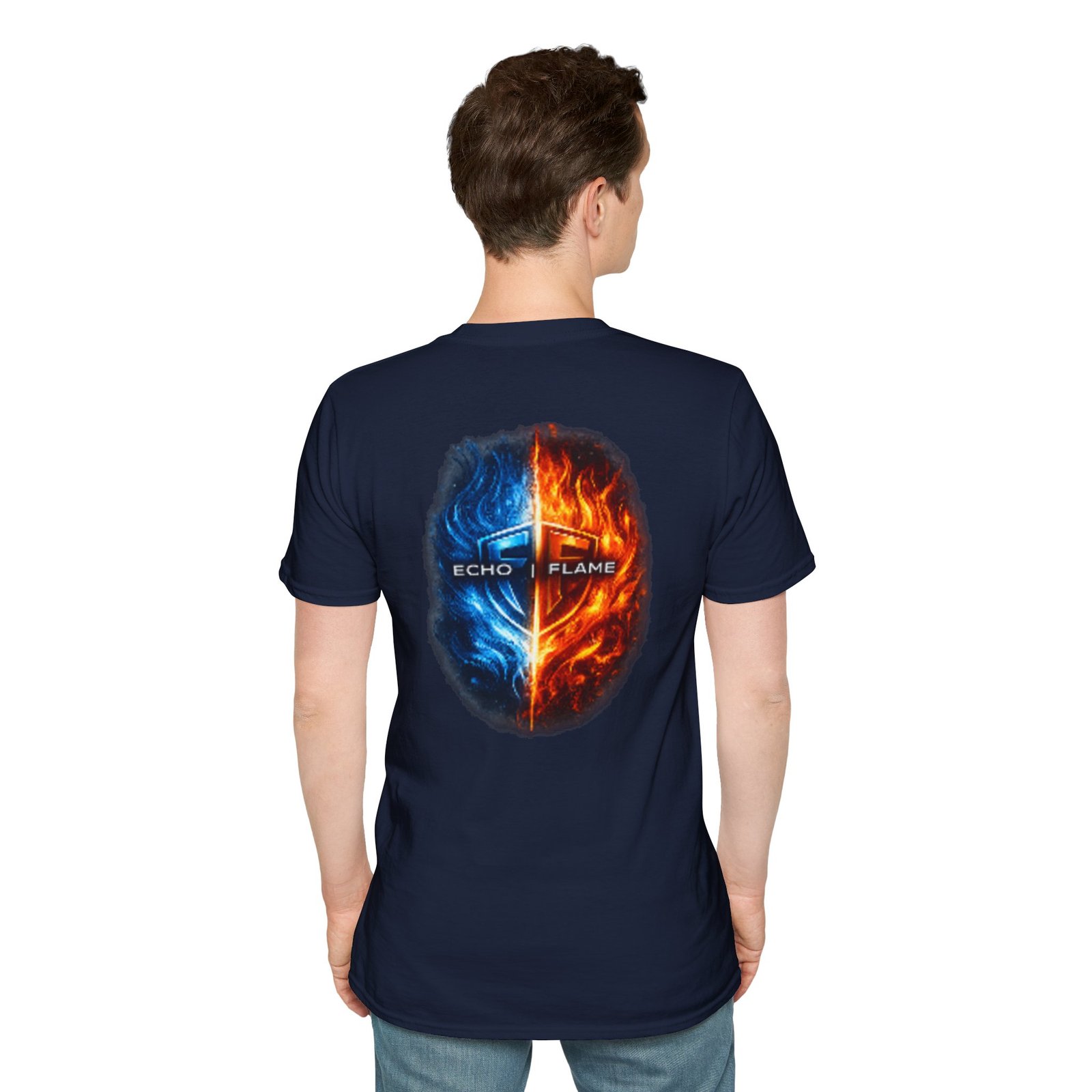 echo flame split fire & ice graphic t shirt echo flame split fire & ice graphic t shirt