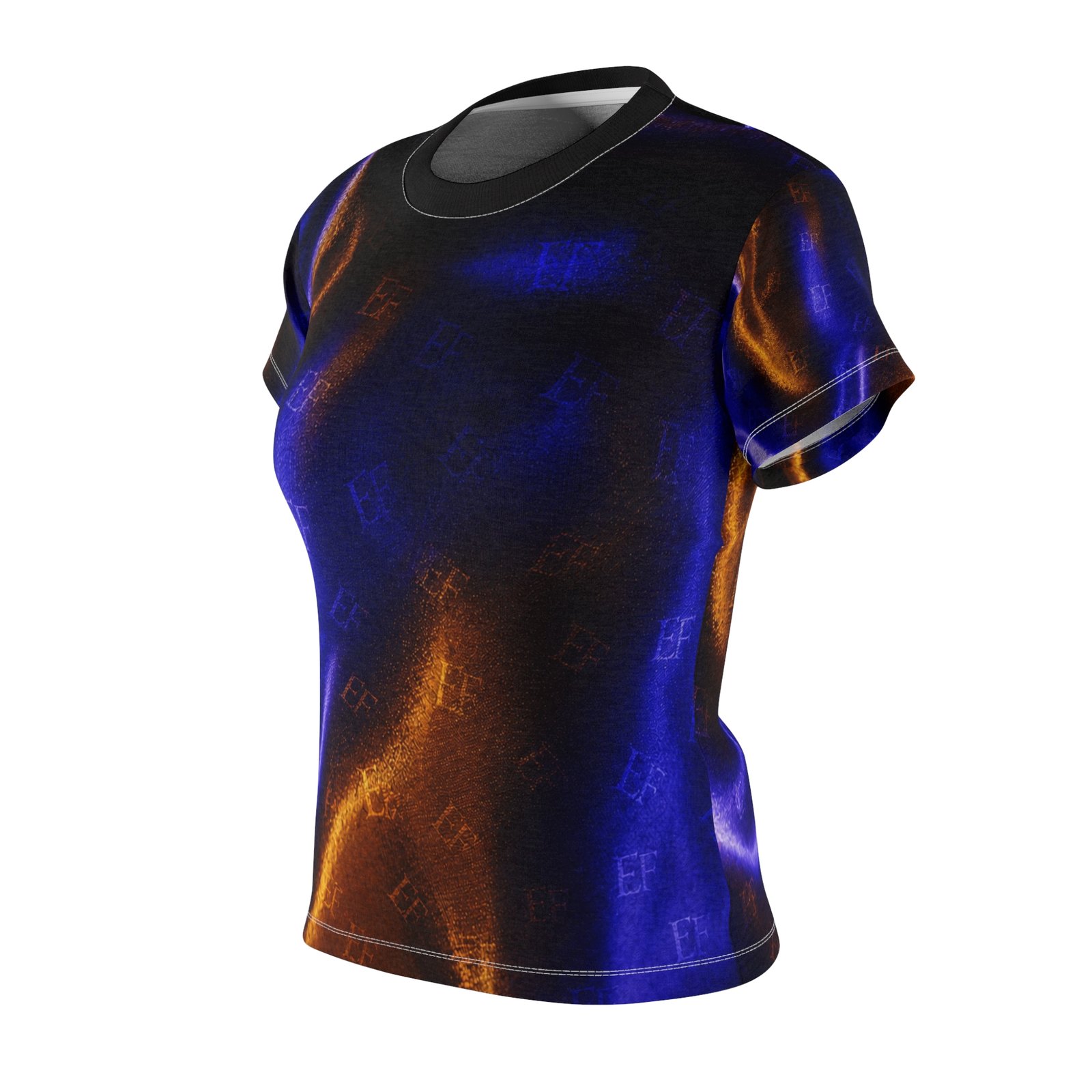echoflame women's abstract blue & copper all over print tee echoflame women's abstract blue & copper all over print tee