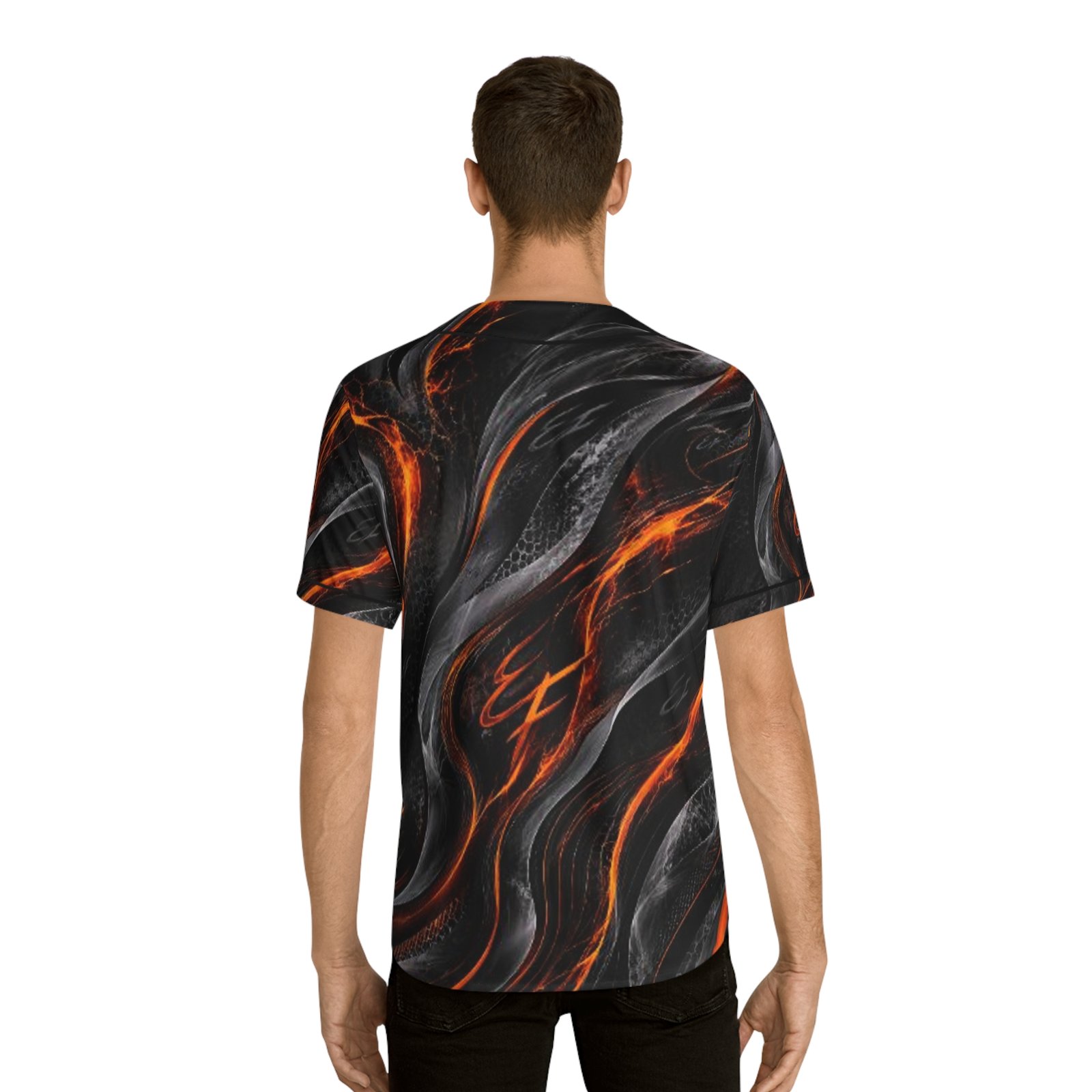 echoflame flaming wave baseball jersey — men's all over print echoflame flaming wave baseball jersey — men's all over print