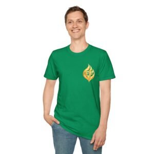 echoflame golden flame ef logo t shirt
