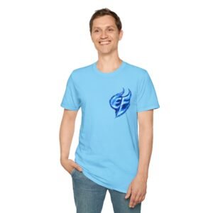 echoflame blue flame ef logo t shirt