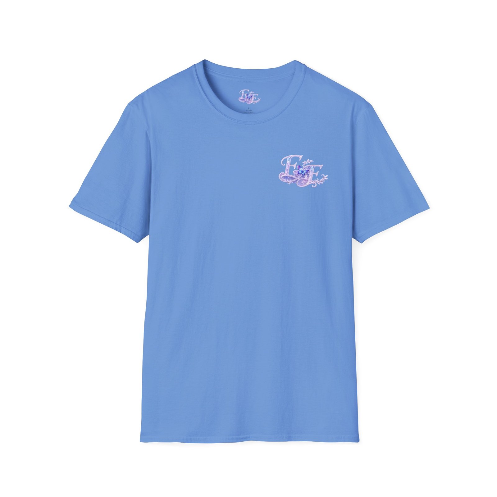 echoflame butterfly floral tee – lavender 'e&e' graphic t shirt echoflame butterfly floral tee – lavender 'e&e' graphic t shirt
